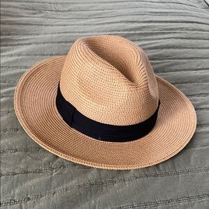 Tan Fedora Hat with Black Accent Band